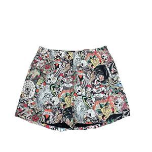 Ed Hardy Y2K InspiredTattoo Collage Mesh Shorts Size XL